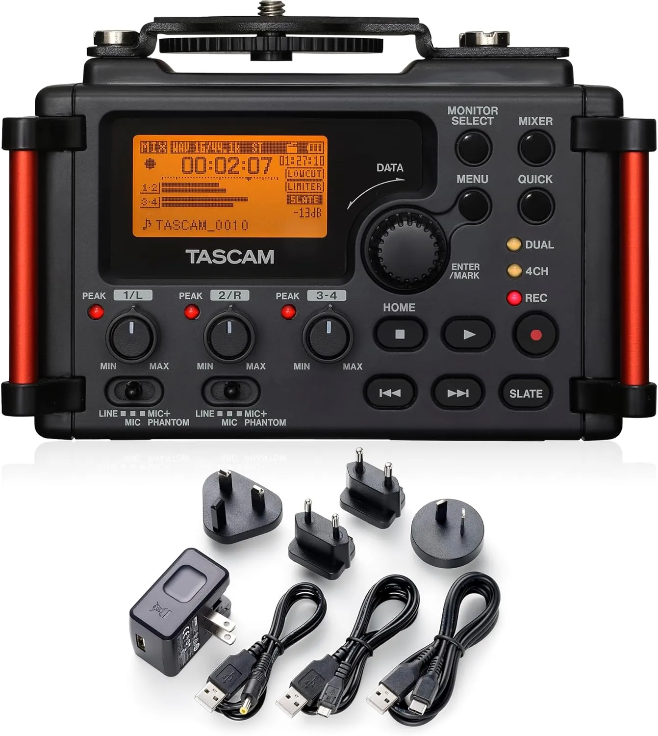 TASCAM DR-60DmkII Portable Recorder and Power Adapter Bundle