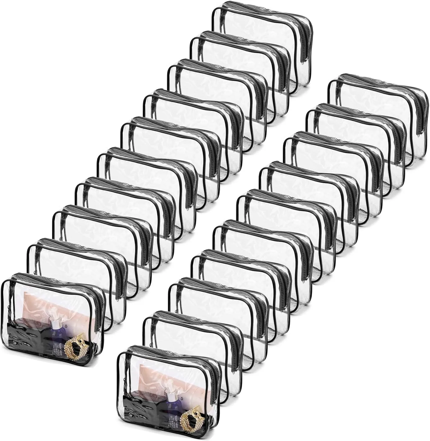 Tbestmax 10 Pack Clear Cosmetic Bags Makeup Bags Portable Waterproof TSA Approved Travel Toiletry Bags Organizer