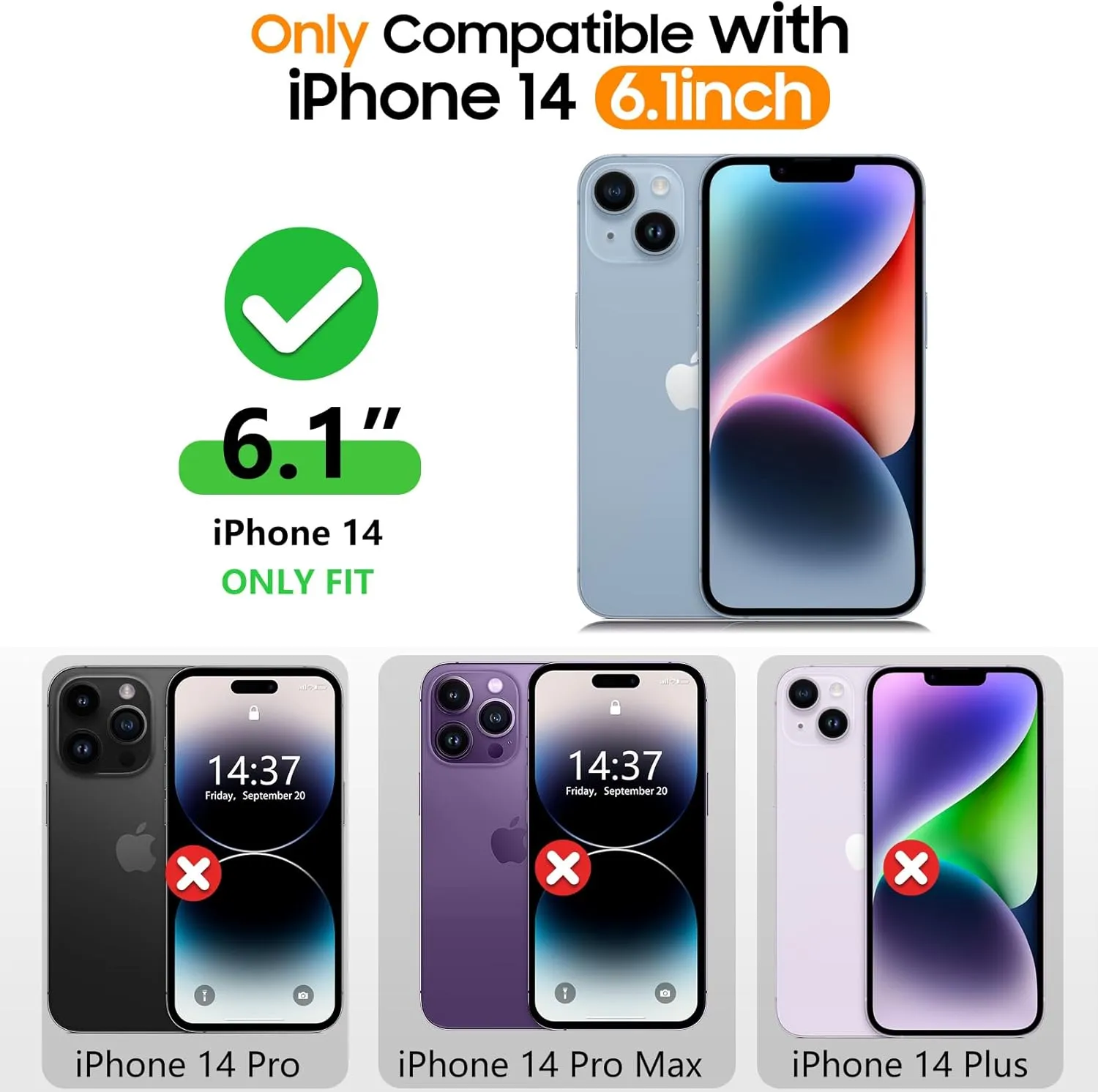 Temdan Magnetic for iPhone 14 Case Waterproof [Compatible with MagSafe] [IP68 Underwater] [Built-in Camera Lens & Screen Protector] Full Body Shockproof Phone Case Blue