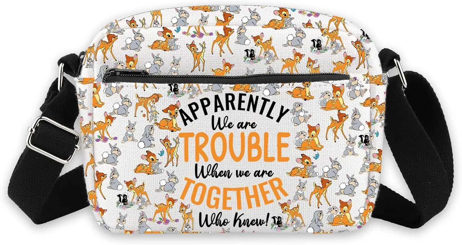 TGBJE Deer and Thumper Crossbody Bag Cartoon Movie Characters Gift Deer Fans Gifts Bunny Lover Grocery Bag