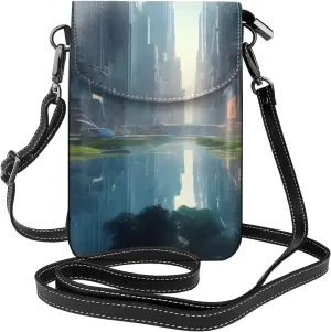 The City On The Water Women'S Crossbody Bag, Zipper Phone Wallet, Cute Purse, Shoulder Bag, Detachable Shoulder Strap