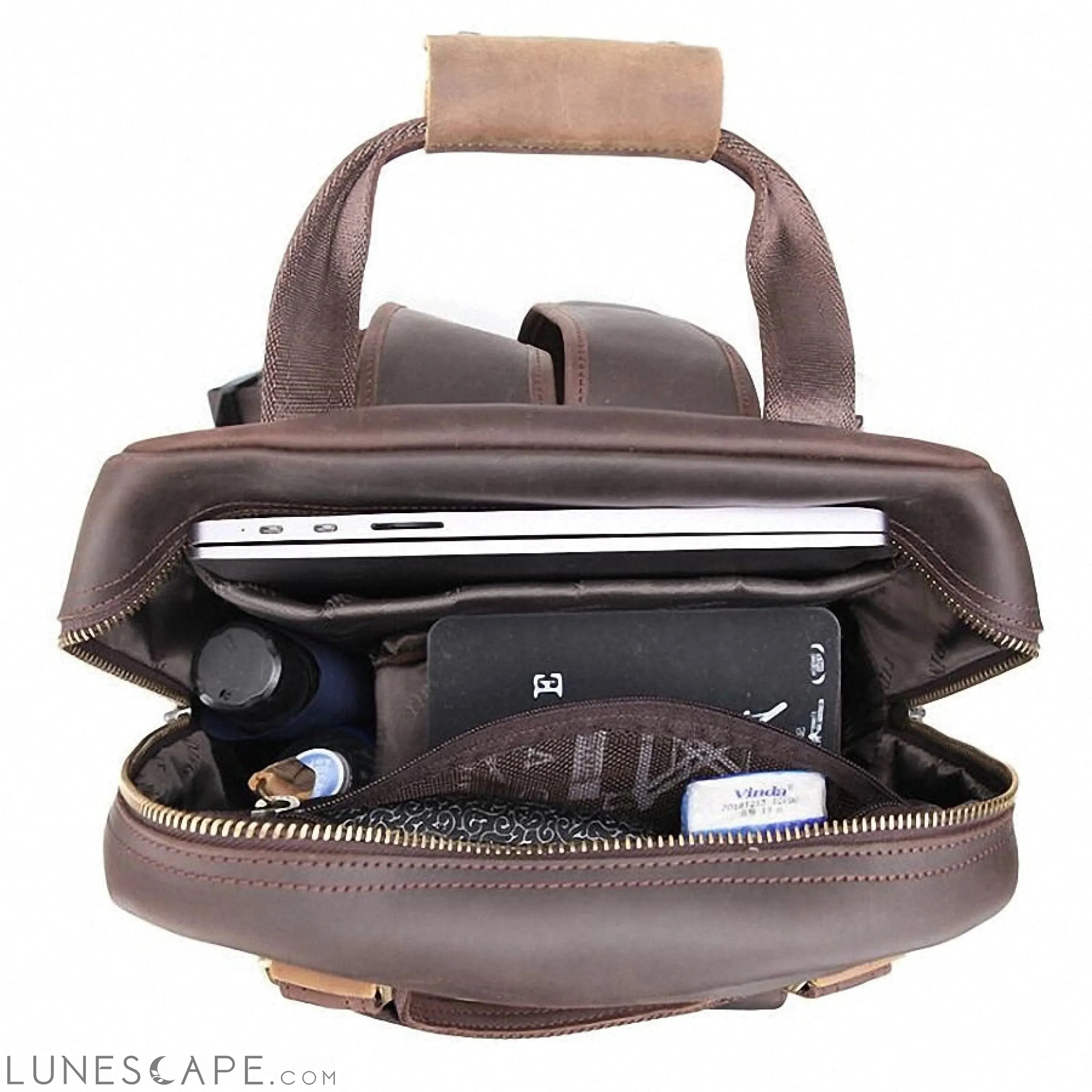 The Gaetano | Large Leather Backpack Camera Bag with Tripod Holder