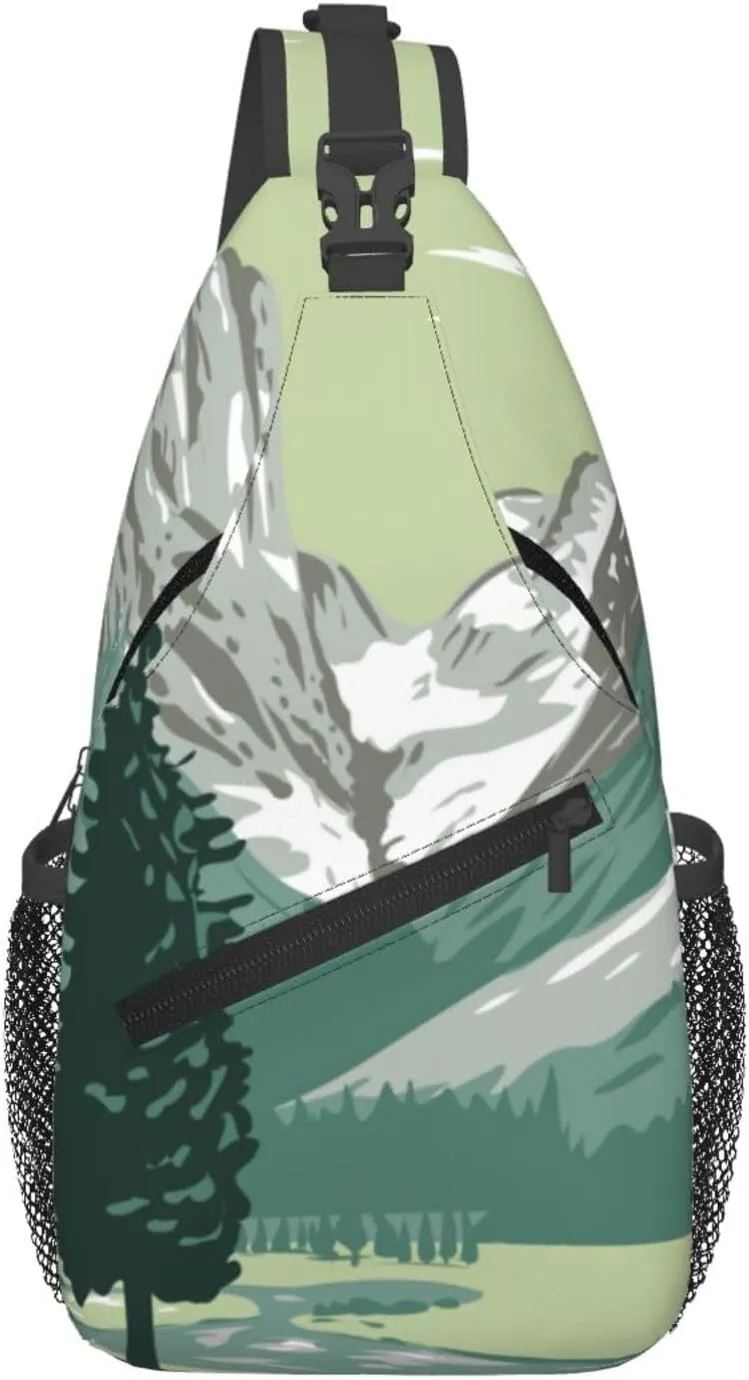 There Are Rivers In The Green Mountains Crossbody Bags For Women Men Chest Backpack Gym Shoulder Bag Travel Outdoor Sports Casual Crossbody Bags