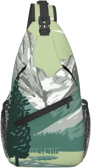 There Are Rivers In The Green Mountains Crossbody Bags For Women Men Chest Backpack Gym Shoulder Bag Travel Outdoor Sports Casual Crossbody Bags