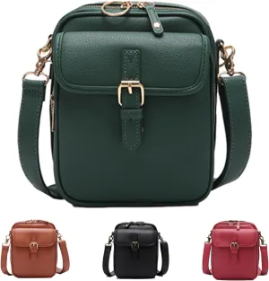 Tojoyride Crossbody Bag, Vintage Cross Body Shoulder Purse with Card Slots, Small Leather Crossbody Bags for Women