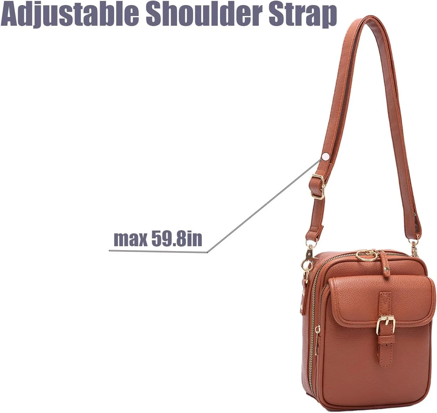 Tojoyride Crossbody Bag, Vintage Cross Body Shoulder Purse with Card Slots, Small Leather Crossbody Bags for Women