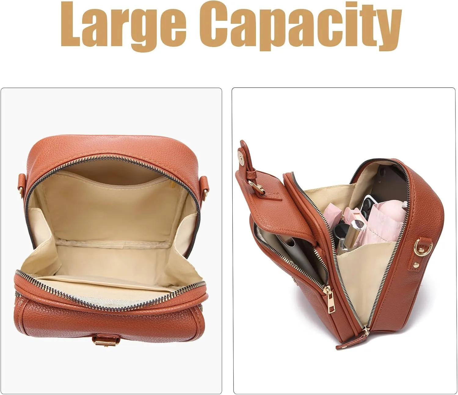 Tojoyride Crossbody Bag, Vintage Cross Body Shoulder Purse with Card Slots, Small Leather Crossbody Bags for Women