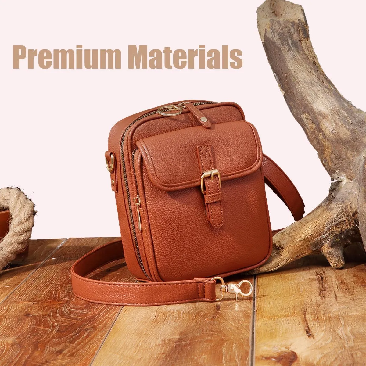 Tojoyride Crossbody Bag, Vintage Cross Body Shoulder Purse with Card Slots, Small Leather Crossbody Bags for Women