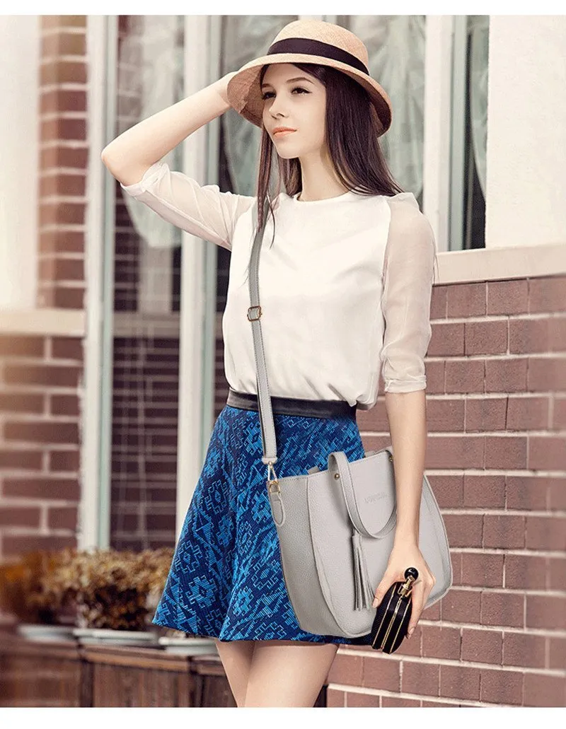 Top-Handle Tassel Handbag Fashion Shoulder