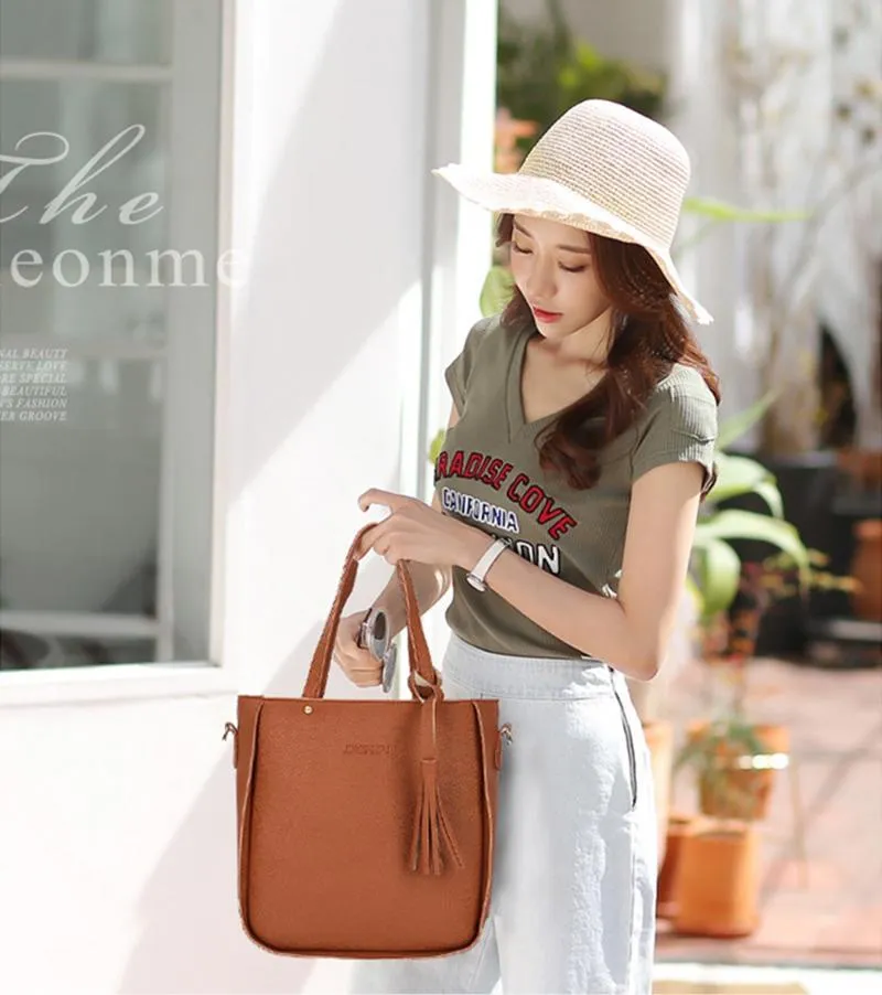 Top-Handle Tassel Handbag Fashion Shoulder