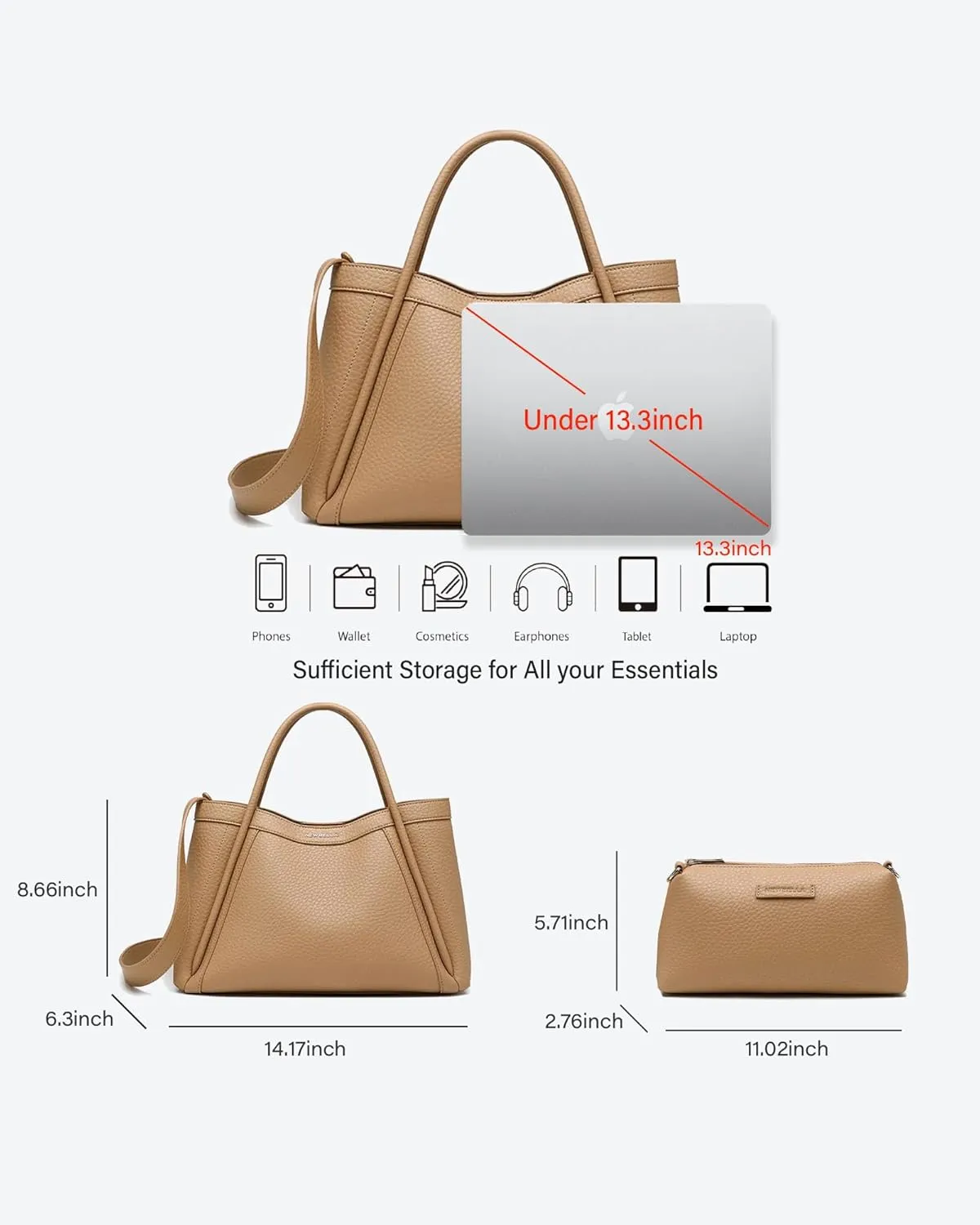 Tote Bag for Women, Large Vegan Leather Hobo Bag with Shoulder Strap, Handbags & Crossbody Bags for laptop
