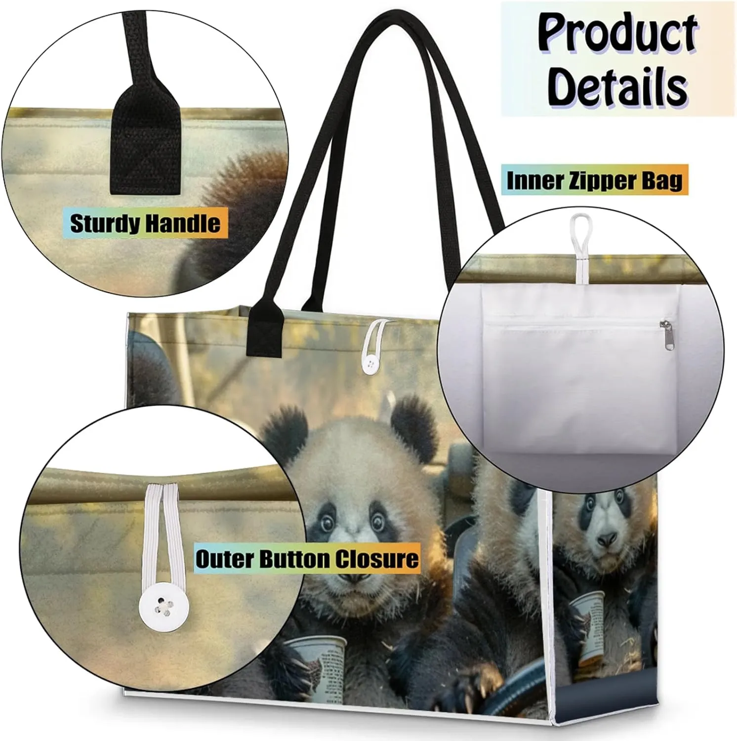 Tote Bag for Women Reusable Canvas Shoulder Bag
