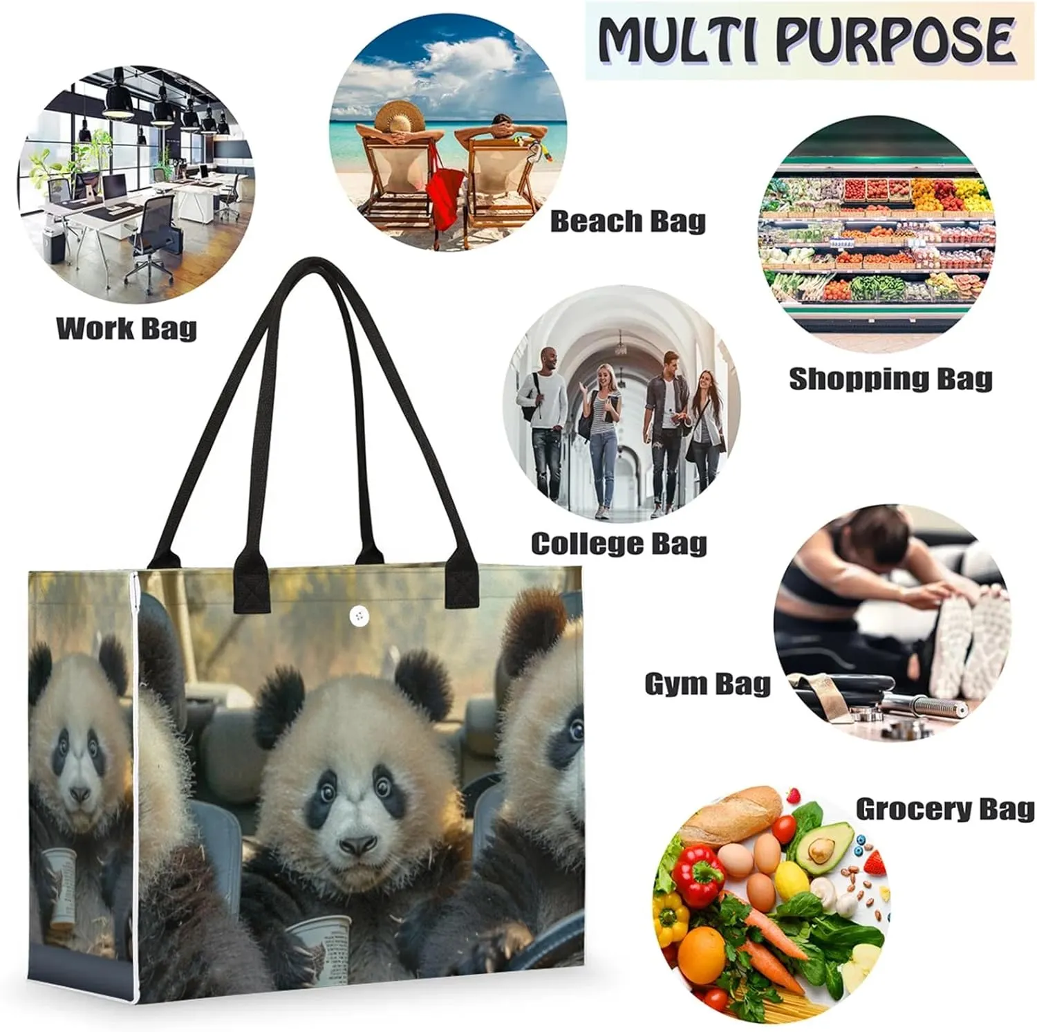 Tote Bag for Women Reusable Canvas Shoulder Bag