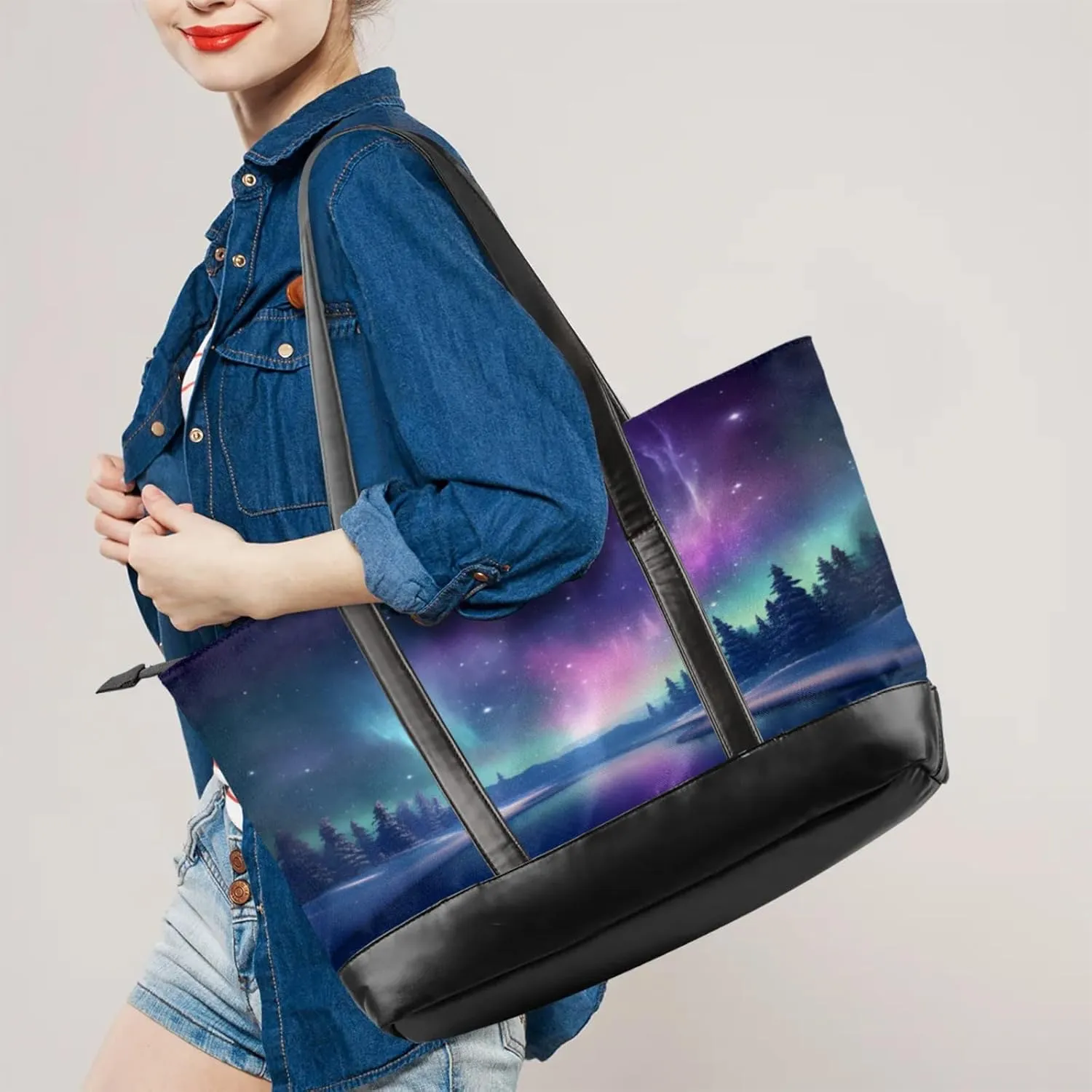 Tote Bag for Women with Zipper, Laptop Tote Bags Laptop Sleeve Case Shoulder Bag
