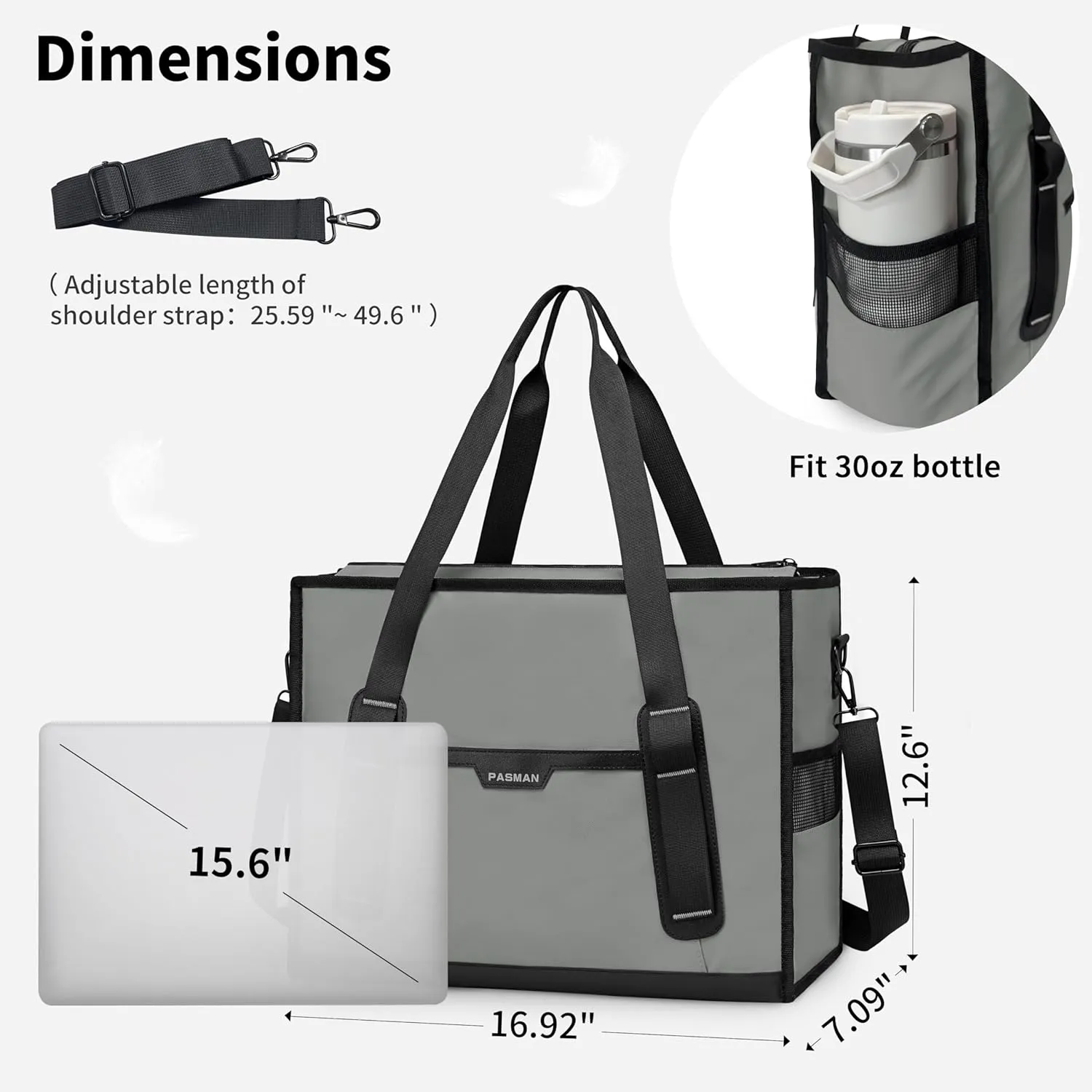 Tote Bag for Women,Utility Large Work Tote Bag with Reinforced Pockets, Waterproof Nurse Bag,for Travel,Teacher