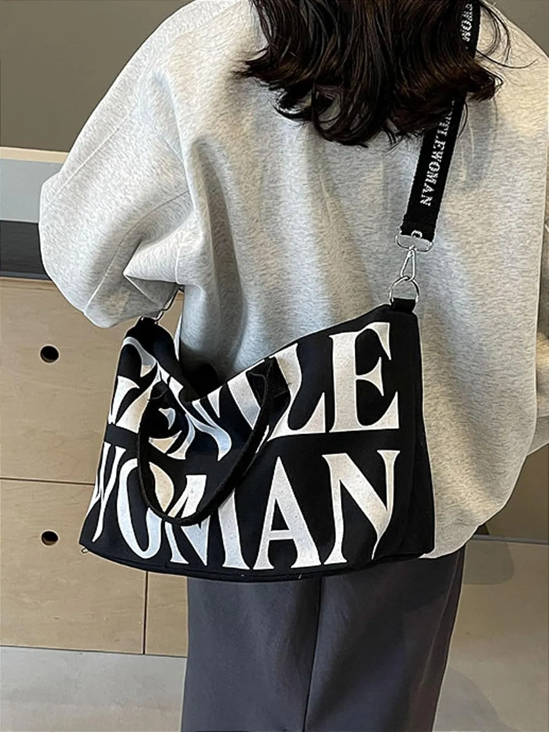 Tote Bag Large Crossbody Shoulder Bag with Top Handle and Zipper Canvas Purse Travel Work Daily Bag for Women