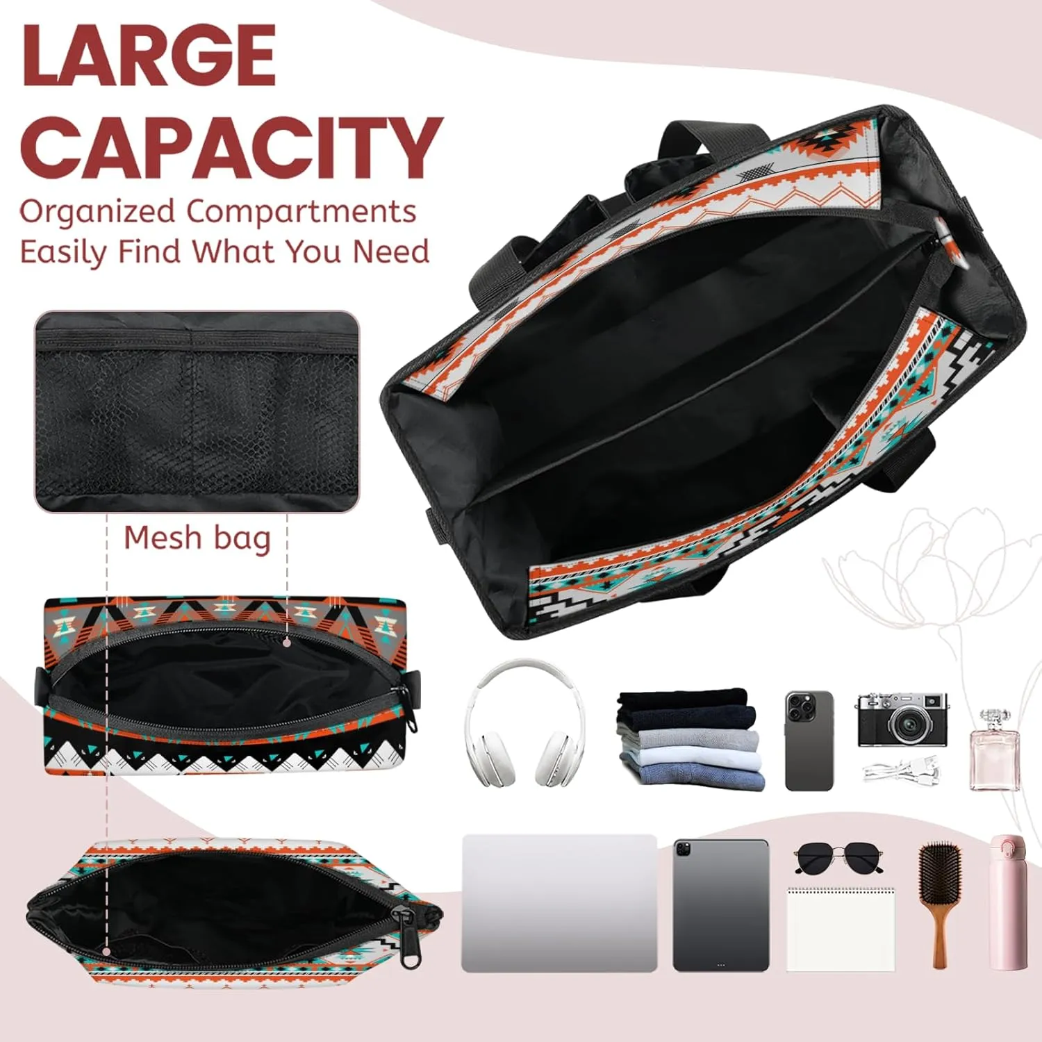 Tote Satchel Bag Set 3PCS for Women,Travel Shoulder Bag Handbag and Wallet Daily Use03