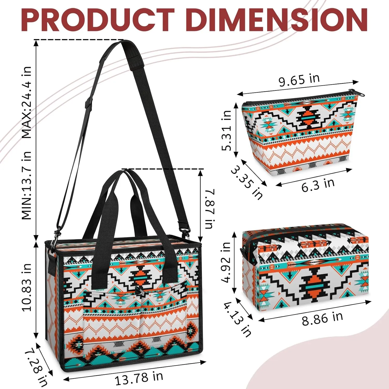 Tote Satchel Bag Set 3PCS for Women,Travel Shoulder Bag Handbag and Wallet Daily Use03