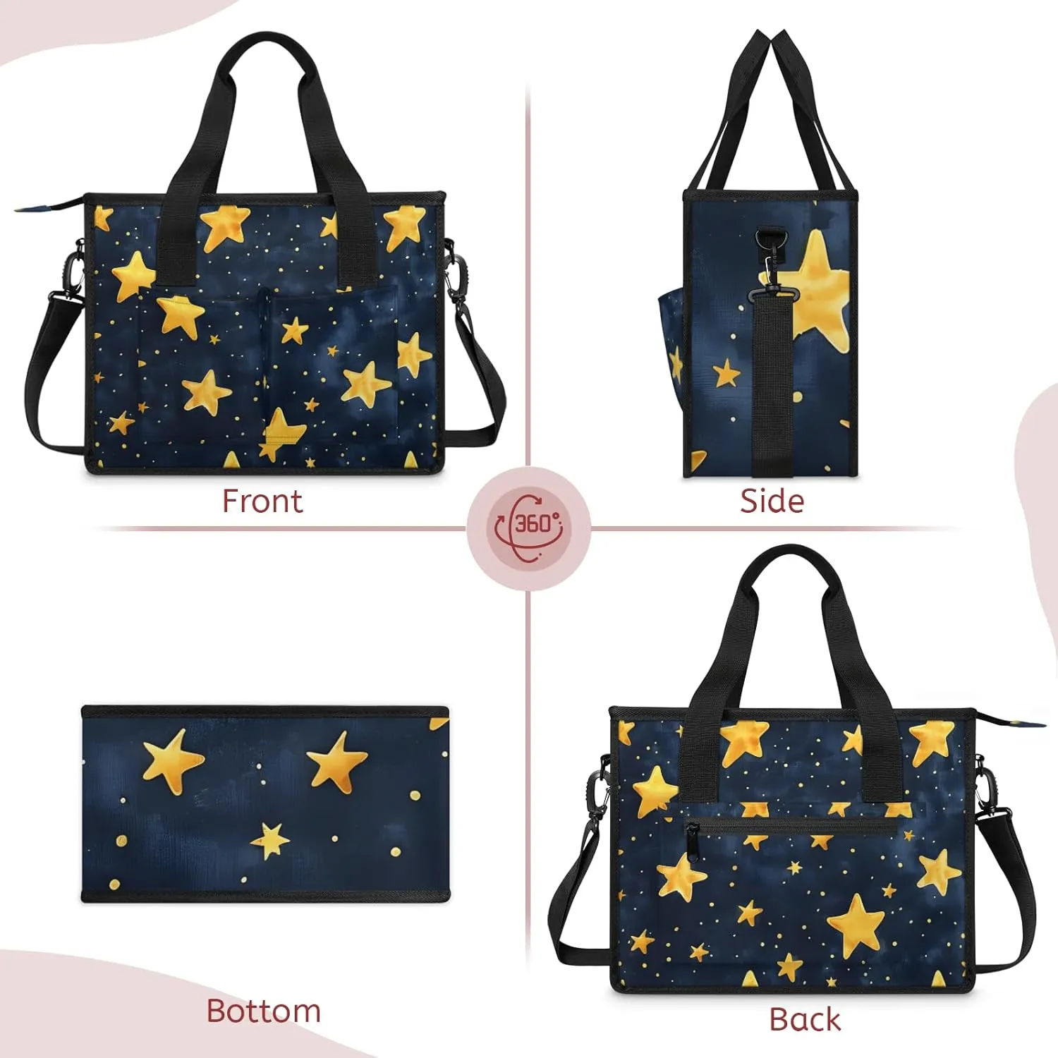 Tote Satchel Bag Set 3PCS for Women,Travel Shoulder Bag Handbag and Wallet Daily Use06