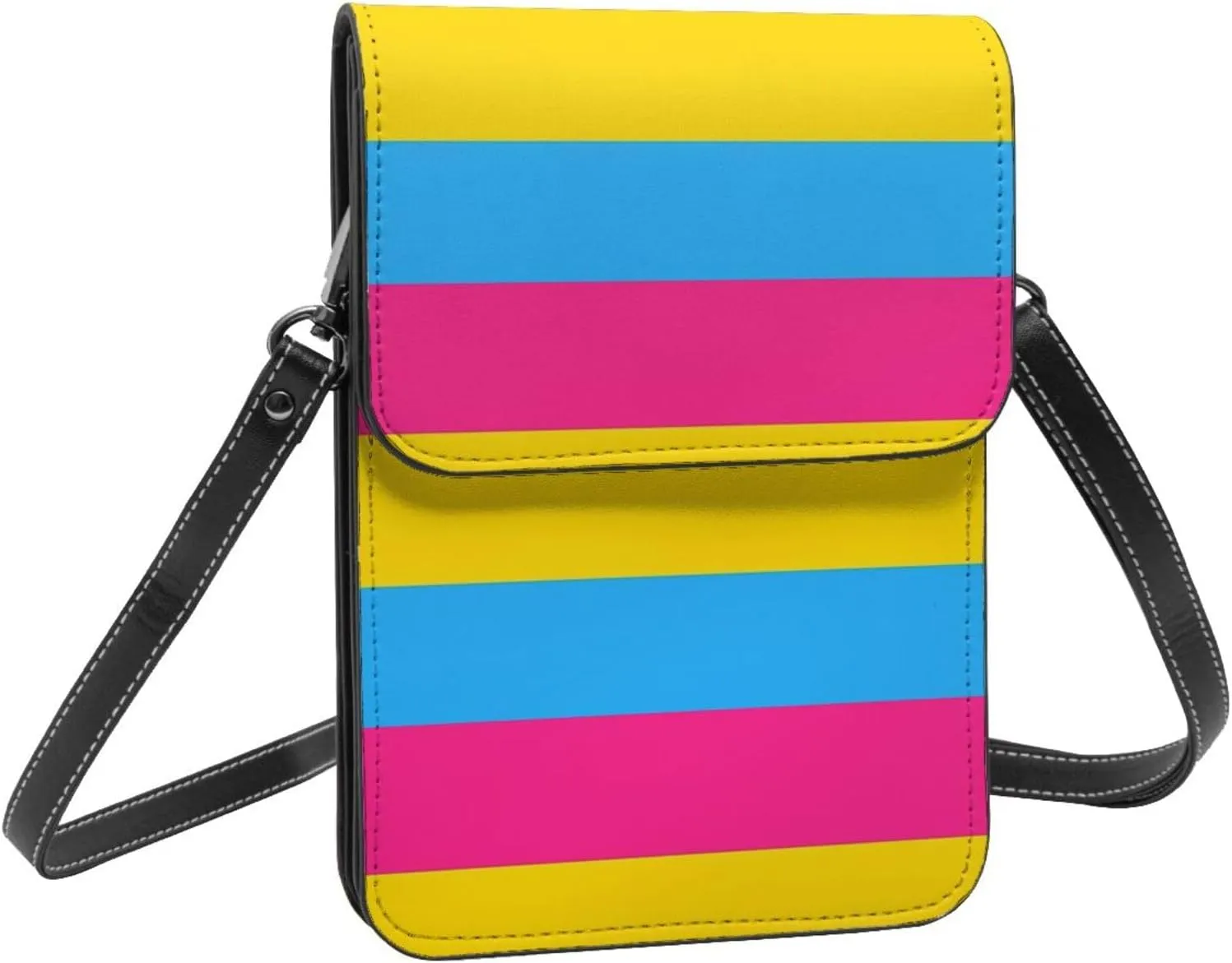 Trans Flag HE HIM Pronouns Cell Phone Purse Small Crossbody Bags For Women Men Wallet Purses With Adjustable Strap