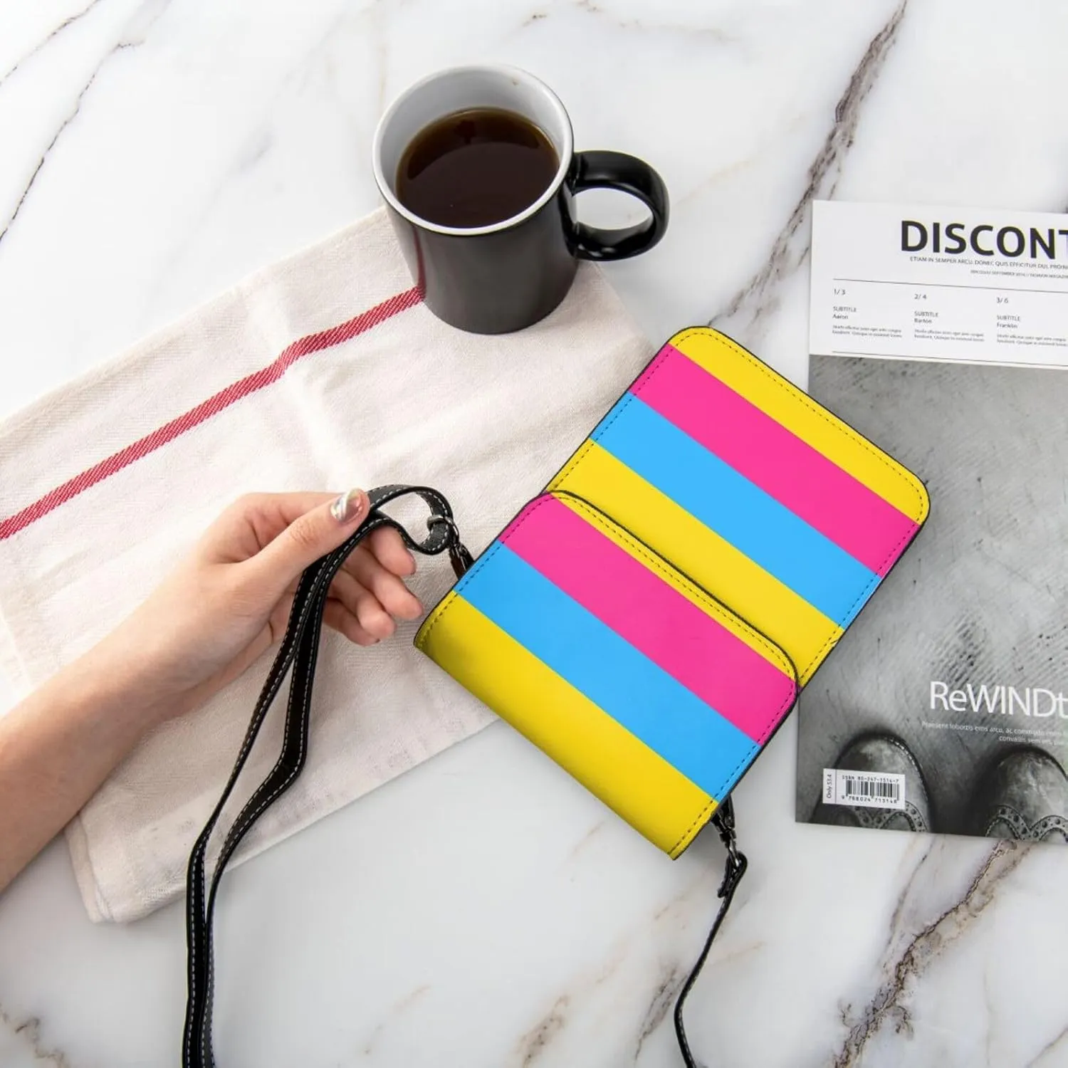 Trans Flag HE HIM Pronouns Cell Phone Purse Small Crossbody Bags For Women Men Wallet Purses With Adjustable Strap