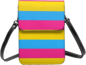 Trans Flag HE HIM Pronouns Cell Phone Purse Small Crossbody Bags For Women Men Wallet Purses With Adjustable Strap