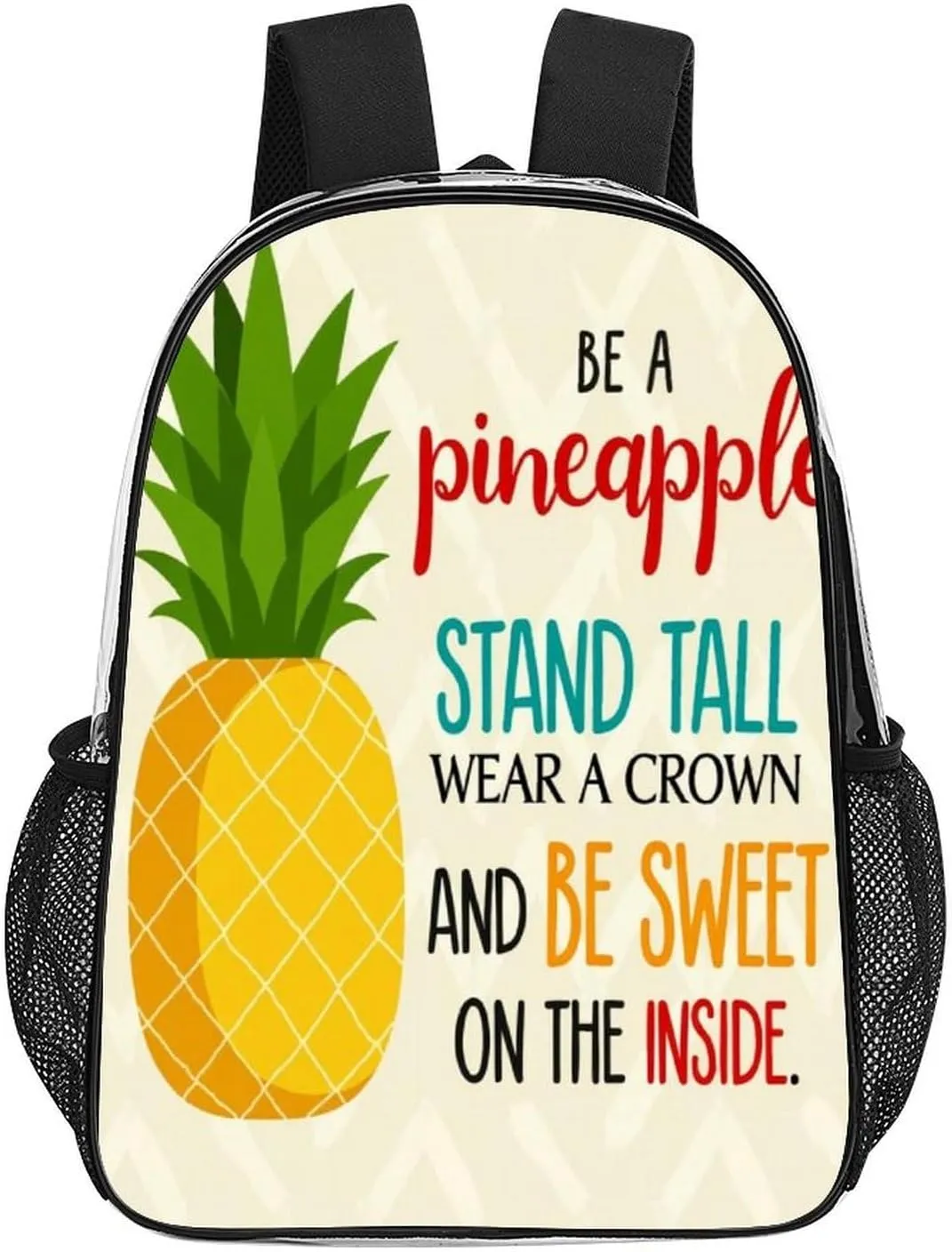 Transparent Daypack for Hiking Work Running - Big Capacity Anti-Theft Multipurpose Shoulder Bag, Be A Pineapple Travel and Sport Backpack Rucksack