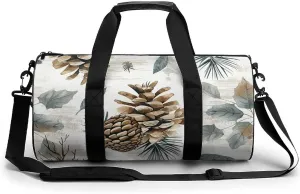 Travel Duffel Bag Weekender Bags for Men Women Large Capacity Overnight Bags Hand Drawn Pinecones Travel Sports Gym Bag Canvas Carry On Tote Bags for Travel Yoga