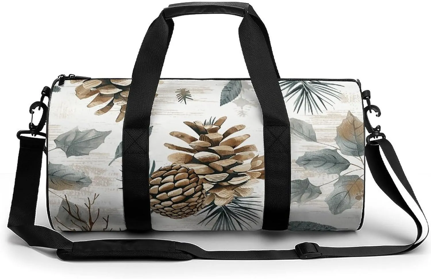 Travel Duffel Bag Weekender Bags for Men Women Large Capacity Overnight Bags Hand Drawn Pinecones Travel Sports Gym Bag Canvas Carry On Tote Bags for Travel Yoga