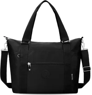 Travel Gym Duffel Bag for Women, Waterproof Nylon Weekender Overnight Bag Personal Item Carry on Bags for Airplanes Hospital Sports Fitness Dance Mommy Tote