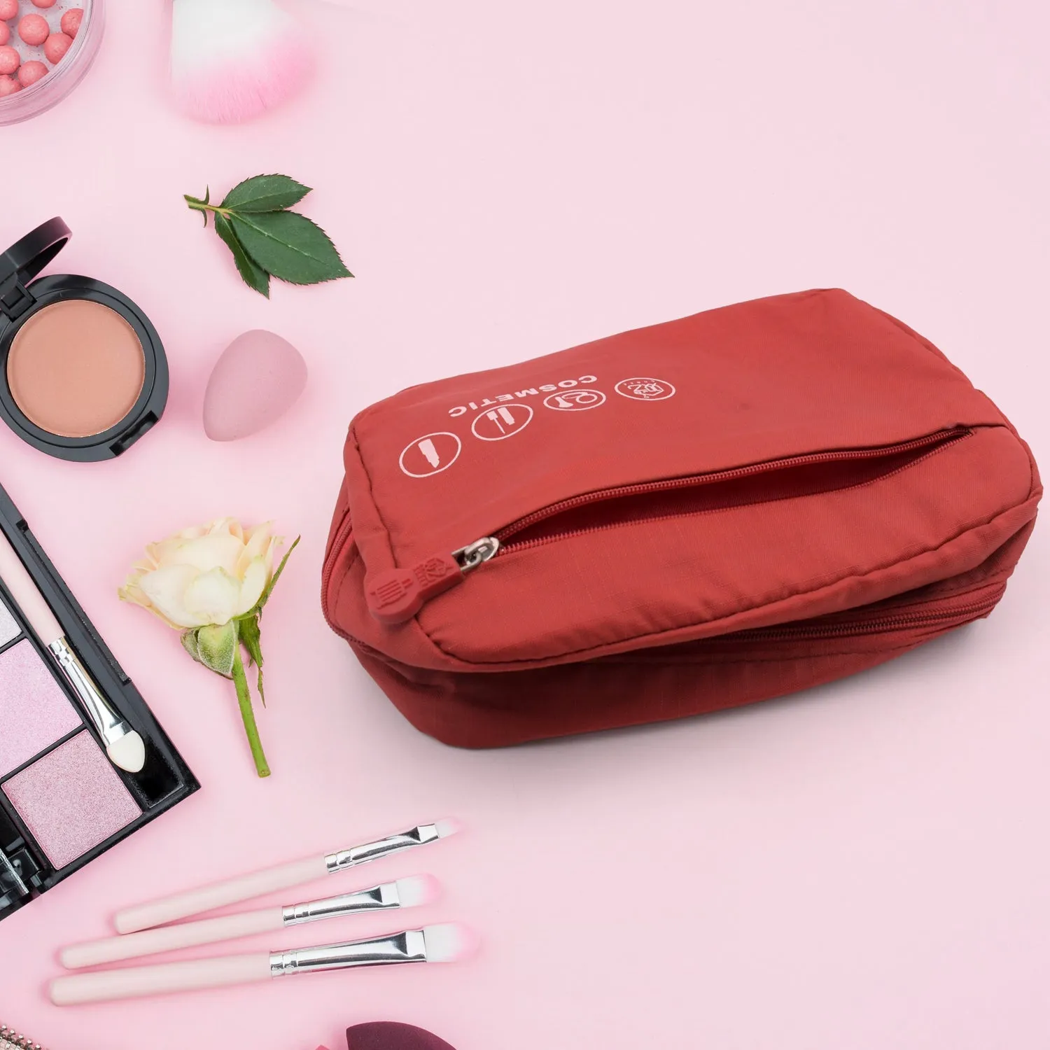 Travel Handheld Closure Cosmetic Wash with Bag Waterproof Bags(1 Multi-Functional Hook Portable Mix Bag Pc Zipper Classification Foldable Bag Performance-optimized Storage Cosmetic Design) Handbag Retro-inspired