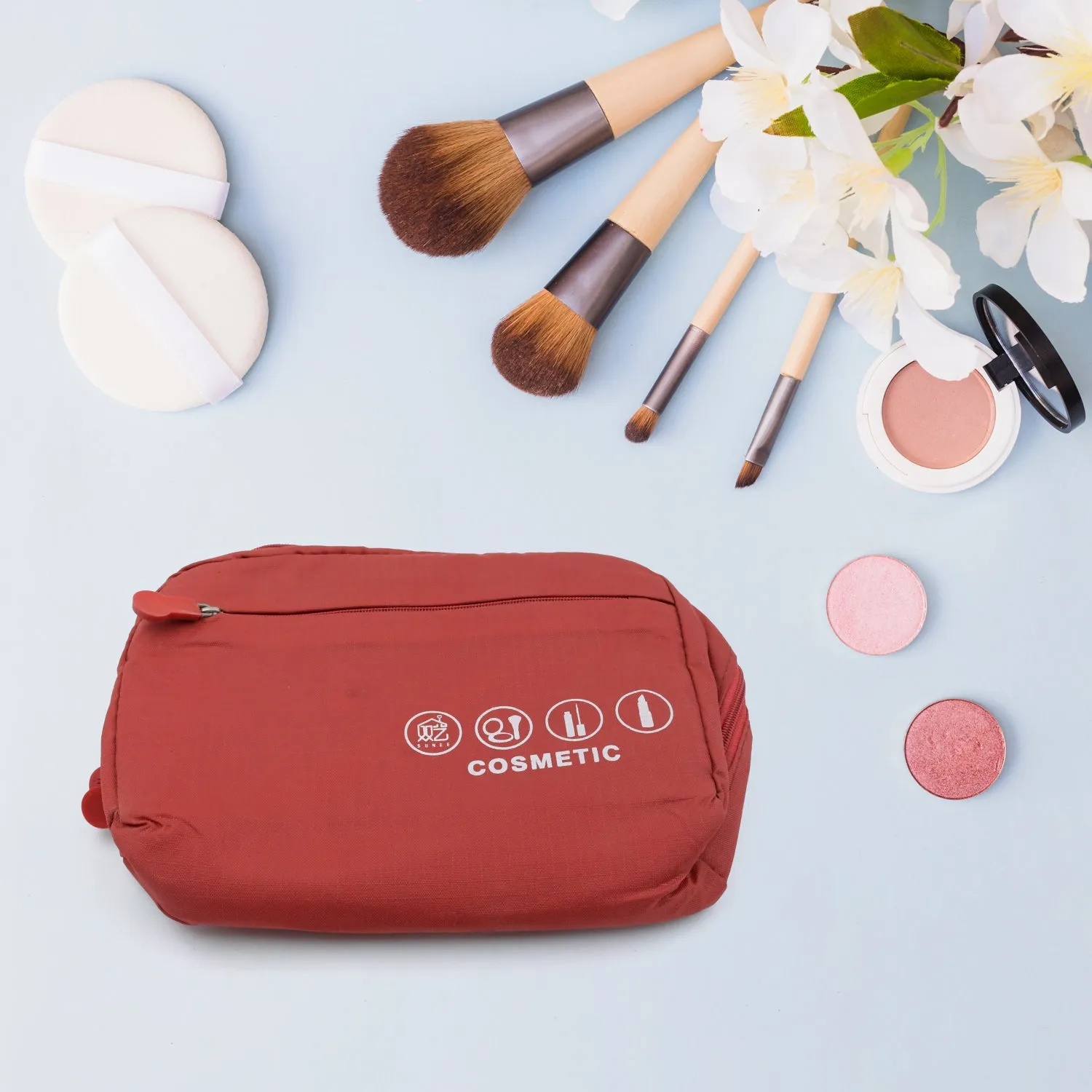 Travel Handheld Closure Cosmetic Wash with Bag Waterproof Bags(1 Multi-Functional Hook Portable Mix Bag Pc Zipper Classification Foldable Bag Performance-optimized Storage Cosmetic Design) Handbag Retro-inspired