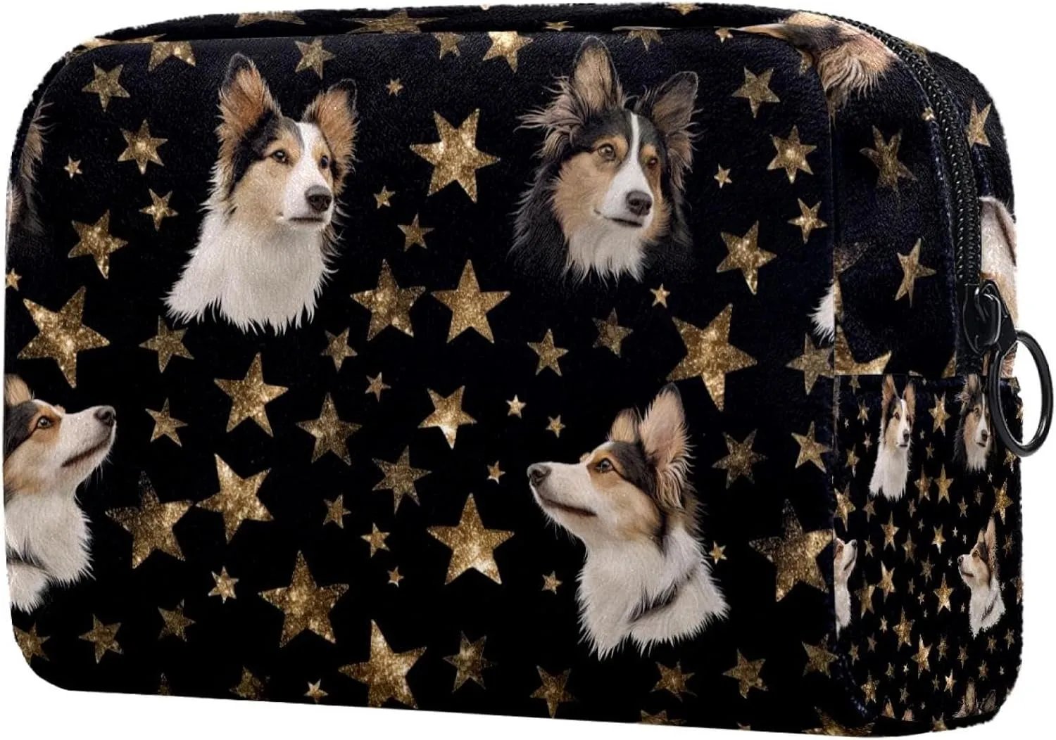 Travel Makeup Bag Cartoon Star Dog Cosmetic Bag Toiletry Bag Portable Pouch For Women 7.3x3x5.1in