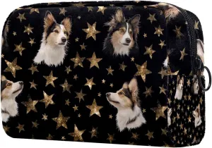Travel Makeup Bag Cartoon Star Dog Cosmetic Bag Toiletry Bag Portable Pouch For Women 7.3x3x5.1in