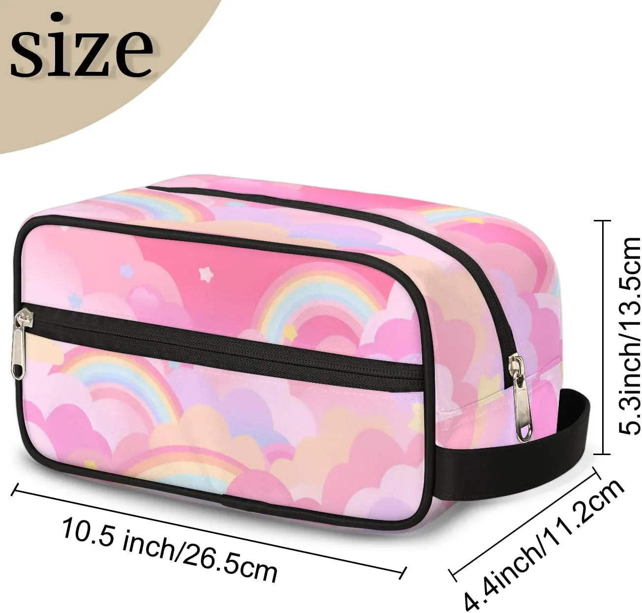 Travel Toiletry Bag for Women Men Rainbow Cloud Star Hanging Cosmetic Bag Waterproof Makeup Bag for Shaving Makeup Toothbrush & Travel Essentials