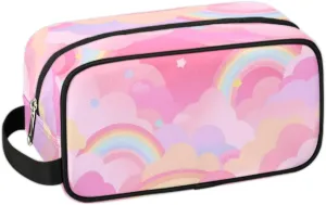 Travel Toiletry Bag for Women Men Rainbow Cloud Star Hanging Cosmetic Bag Waterproof Makeup Bag for Shaving Makeup Toothbrush & Travel Essentials