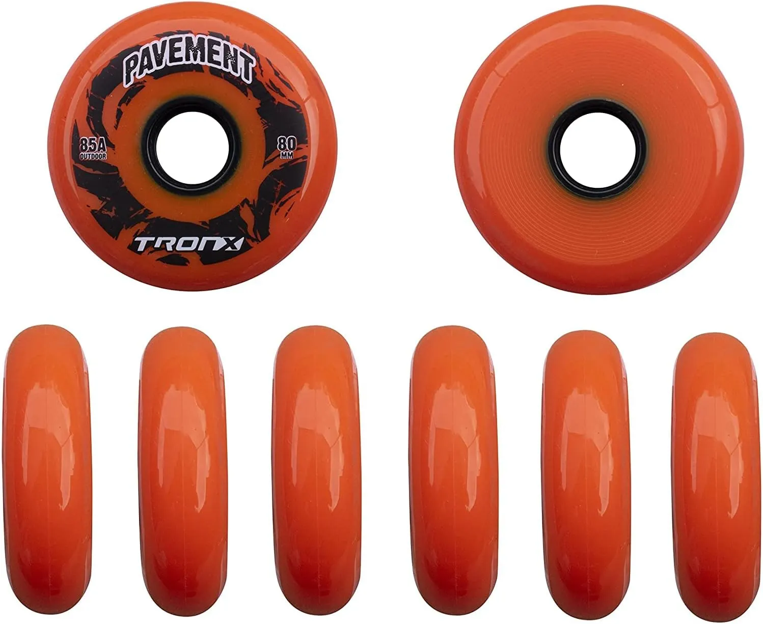 TronX Outdoor Pavement Asphalt Inline Roller Hockey Wheels 8 Pack (72mm)