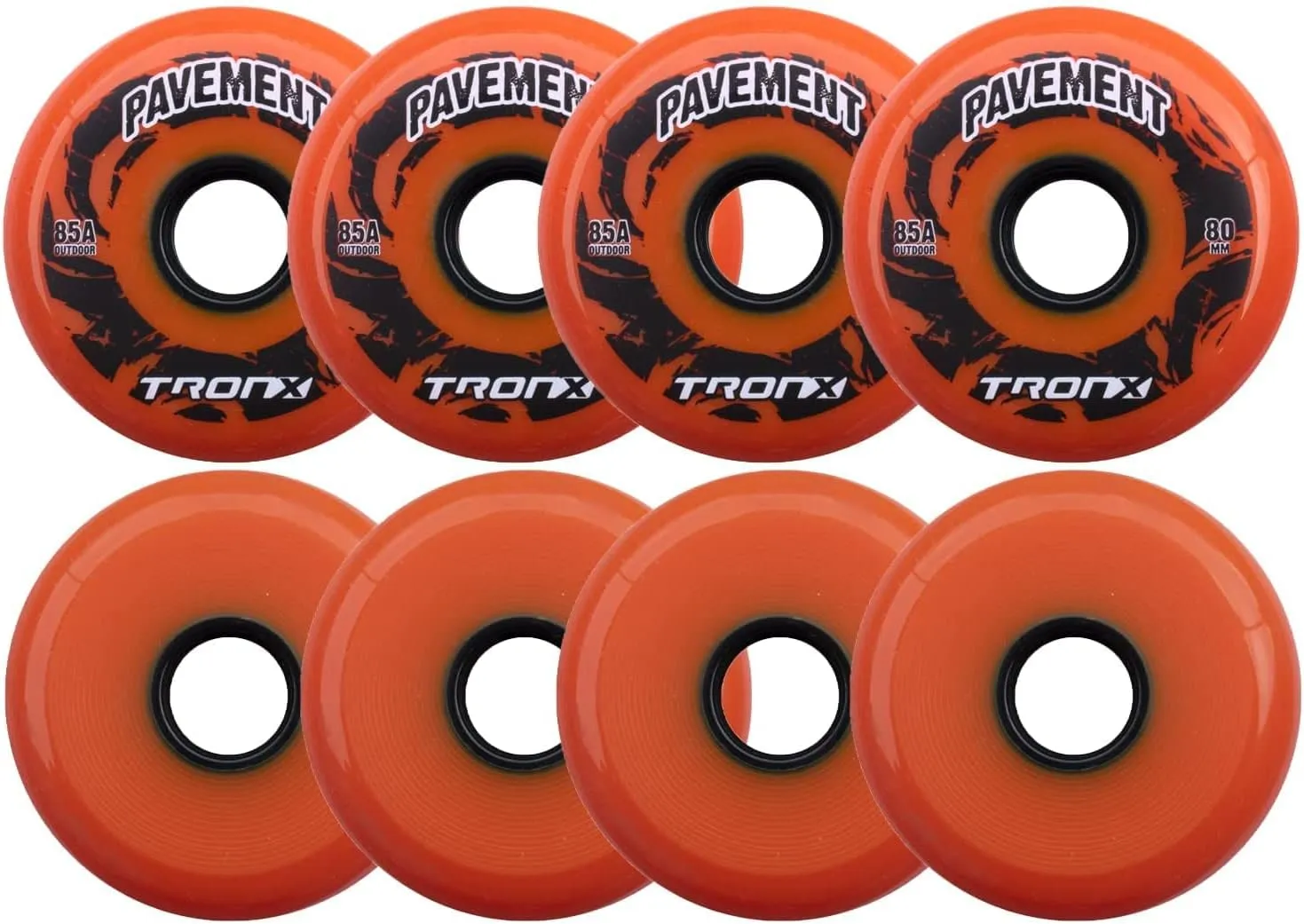 TronX Outdoor Pavement Asphalt Inline Roller Hockey Wheels 8 Pack (72mm)