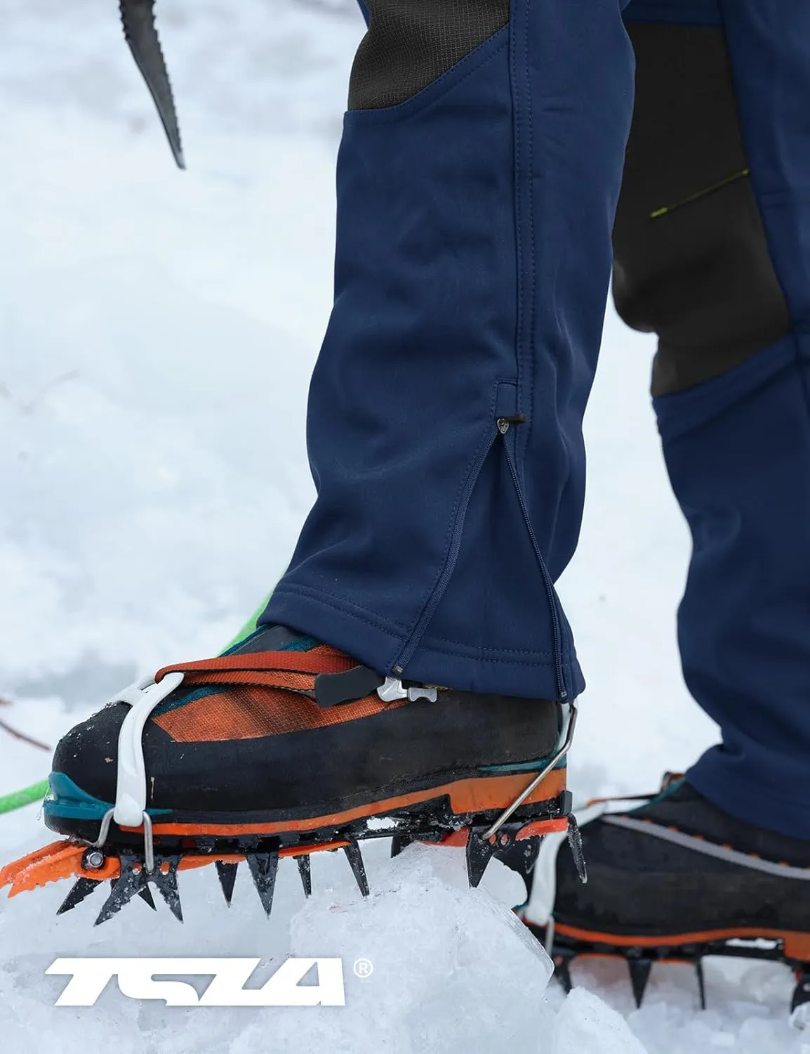 TSLA Men's Snow Ski Snowboard Waterproof Softshell Cargo Pants, Hiking Fleece Lined Bottoms, Outdoor Work Pants