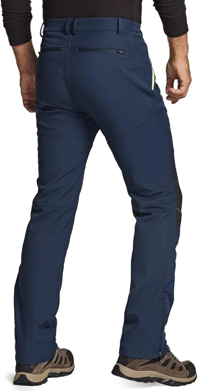 TSLA Men's Snow Ski Snowboard Waterproof Softshell Cargo Pants, Hiking Fleece Lined Bottoms, Outdoor Work Pants