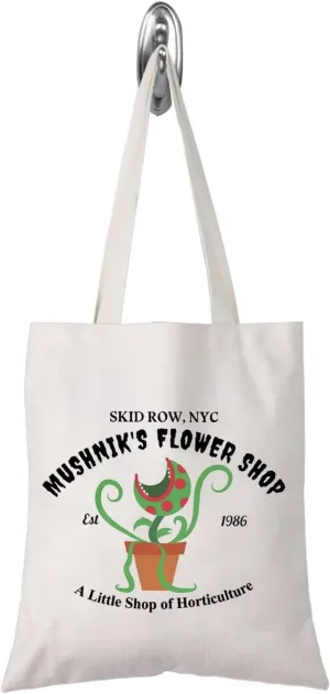 TSOTMO Horror Movie Lover Gift NYC Mushnik’s Shop EST 1986 Scary Movies Inspired Zipper Pouch Makeup Bag (Flower shop tote)