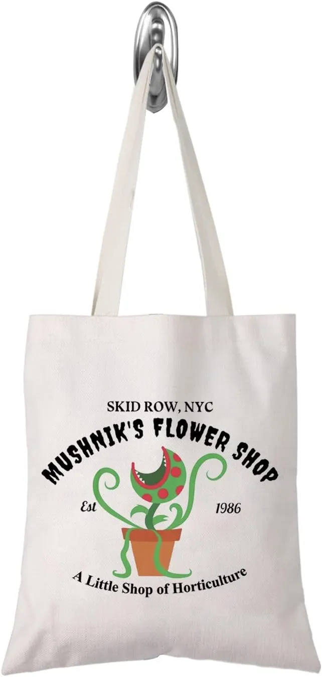 TSOTMO Horror Movie Lover Gift NYC Mushnik’s Shop EST 1986 Scary Movies Inspired Zipper Pouch Makeup Bag (Flower shop tote)