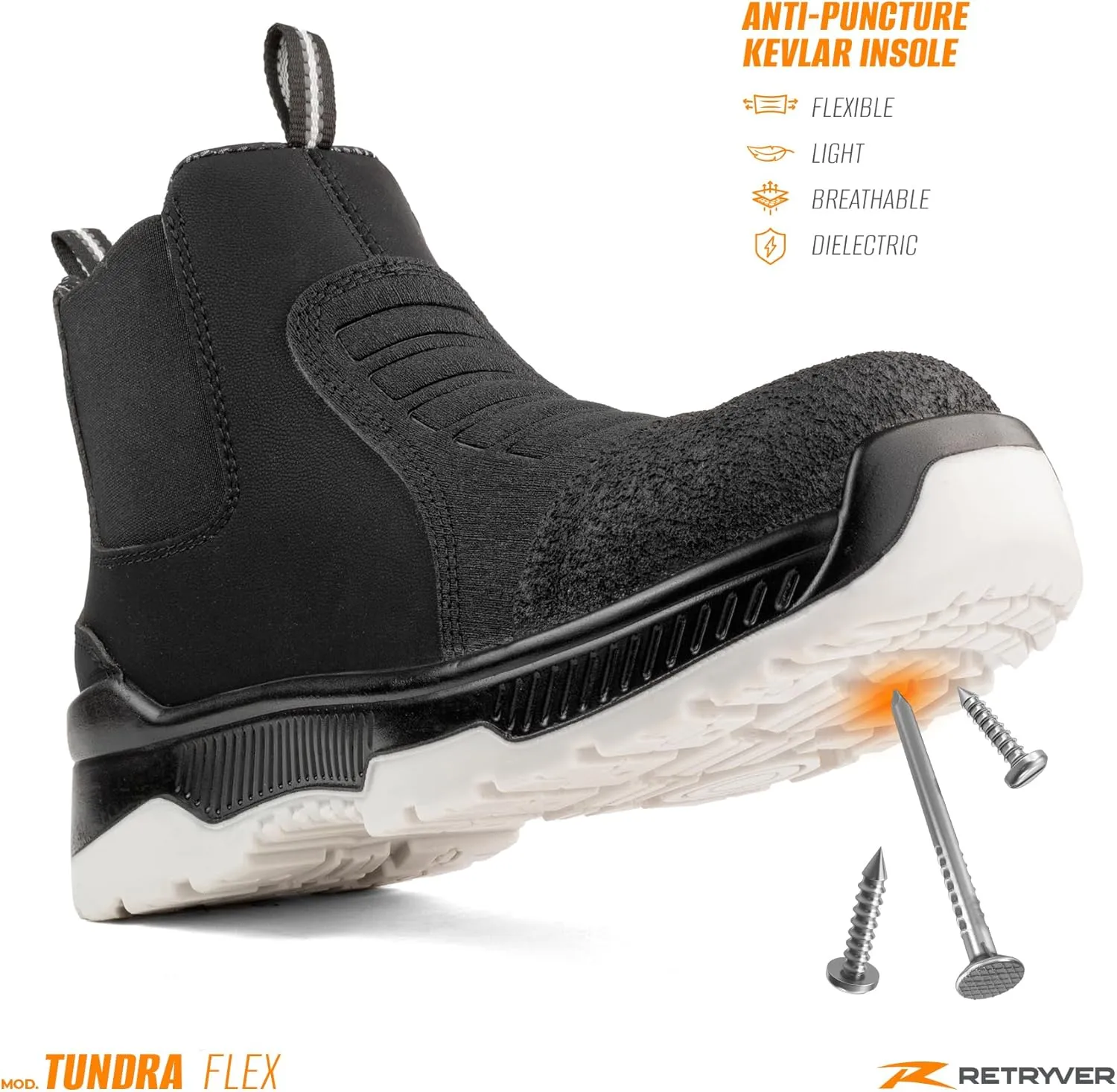 Tundra Flex Unisex Work Boots | Made in Mexico | Waterproof, Slip-Resistant, Oil & Abrasion Resistant, Easy Feet Release Industrial Safety Boots for Men & Women