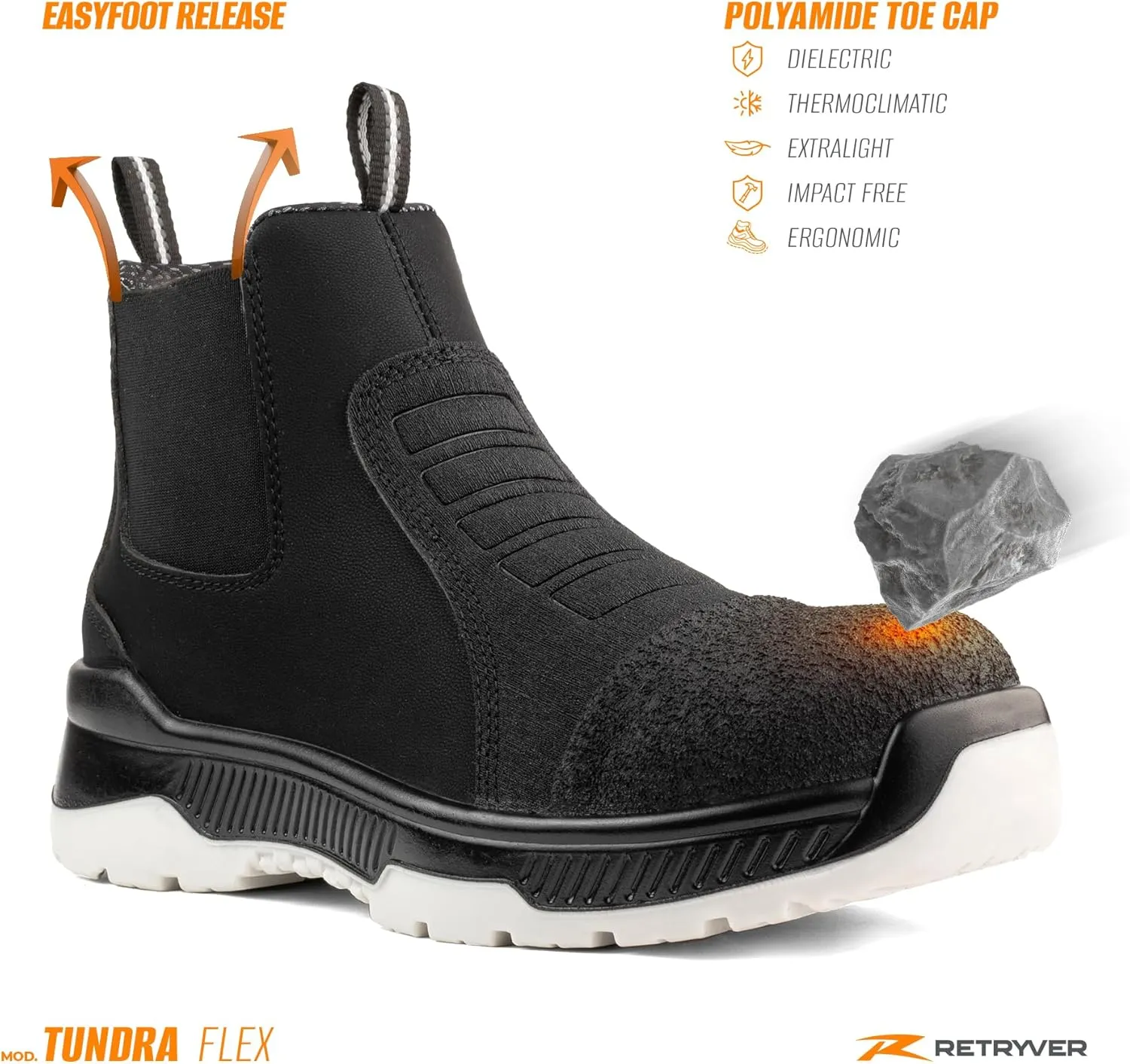Tundra Flex Unisex Work Boots | Made in Mexico | Waterproof, Slip-Resistant, Oil & Abrasion Resistant, Easy Feet Release Industrial Safety Boots for Men & Women