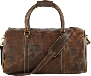 Tuzech Large Duffel Luggage leather Travel Bag Gym Bag Airplane Cabin Approved Carry On Overnight Leather Weekender For Men and Women (20 inches)