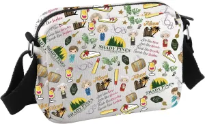 TV Show Inspired Zipper Pouch TV Show Merchandise Gift Best Friend Birthday Gift Crossbody Bag for BFF (Golden TV Pattern HKB)