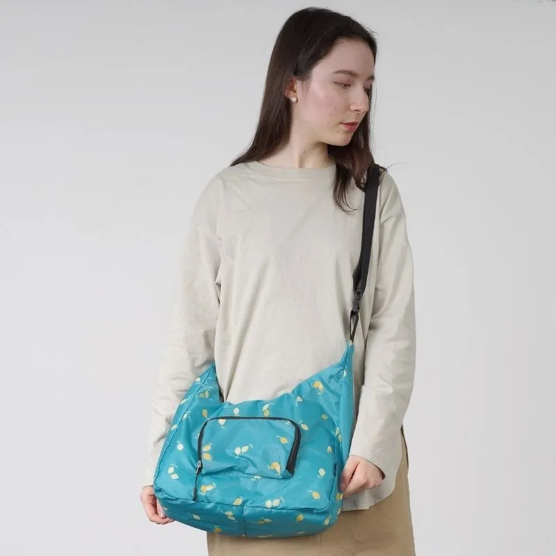 Two-Way Crossbody Bag - Green & Lemon Pattern