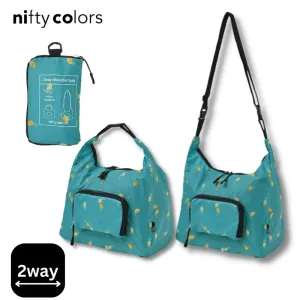Two-Way Crossbody Bag - Green & Lemon Pattern