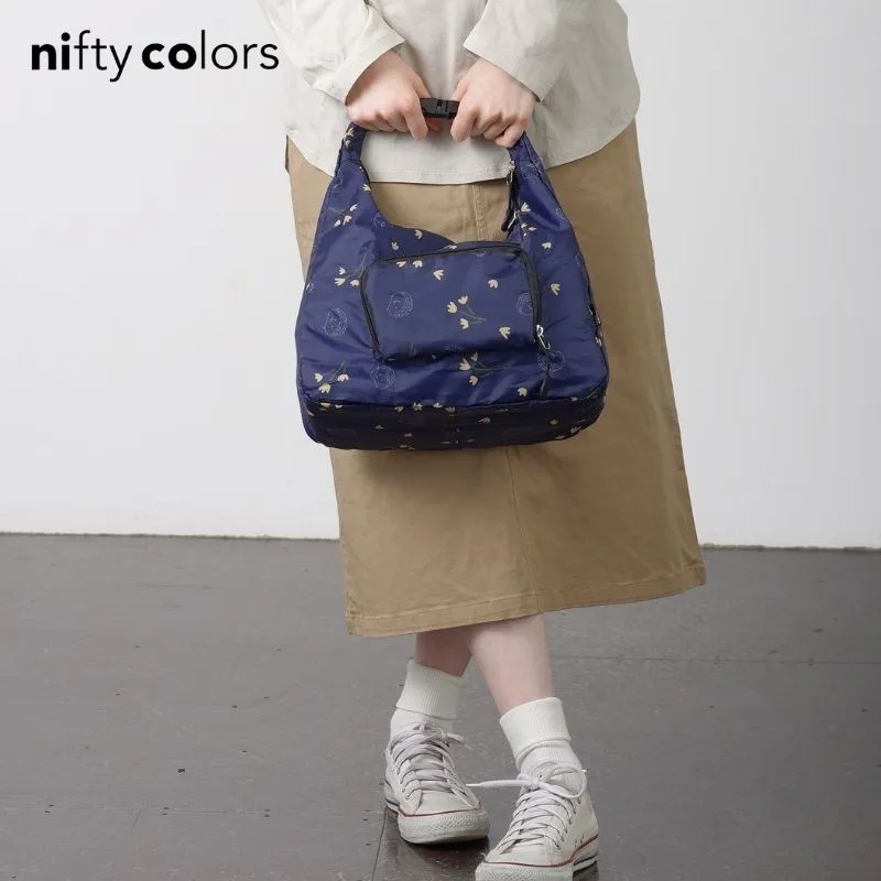 Two-Way Crossbody Bag - Navy & Hedgehog Pattern
