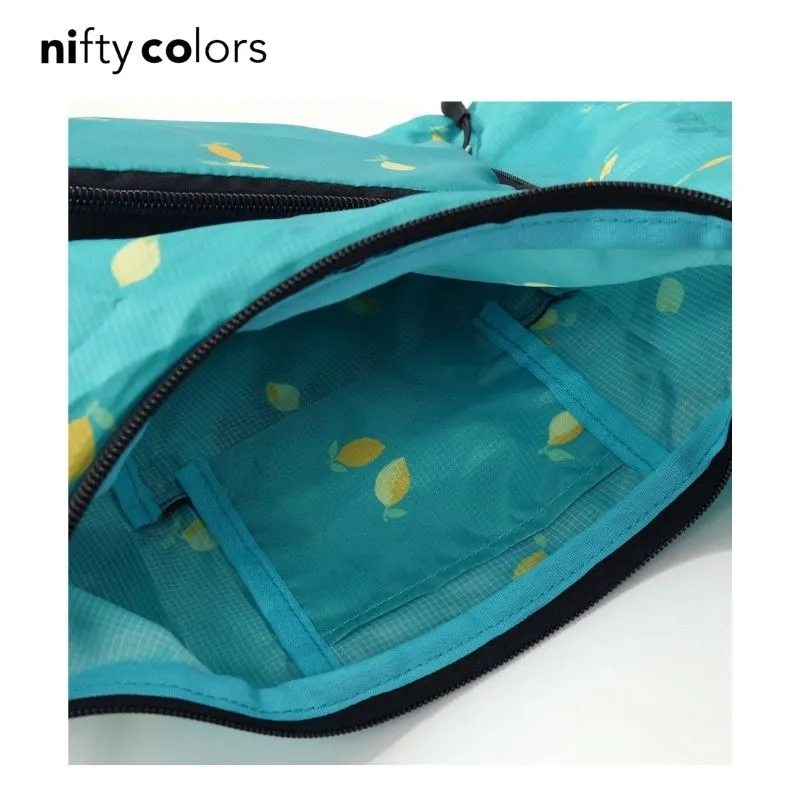 Two-Way Crossbody Bag - Navy & Hedgehog Pattern